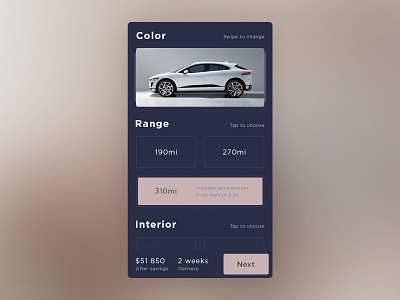Electric Cars Calculator calc calculator cars dailyui design interface jaguar ui ux