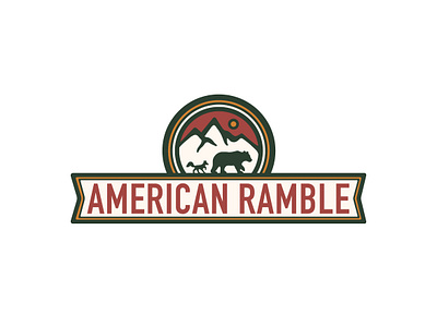 American Ramble Logo america australia badge bear branding design fox gold icon illustration illustrator logo patch sun ui vector