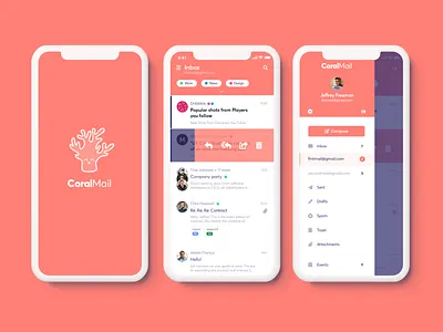 Mail App ✉️ app coral ios mail app mobile ui