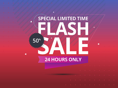 Flash Sale Landing Page Template in Geometric Style 24 hours big sale business discount fashion flash sale geometric gradient landing page market marketing percent poster product promotion sale shape summer ui web
