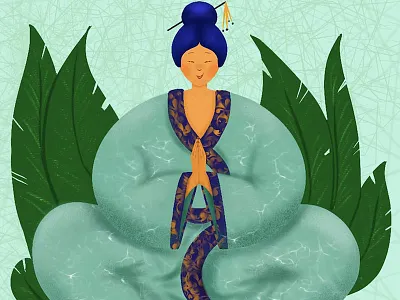 Meditating on Pain Illustration artwork bliss calm character digital art happiness illustration illustration art illustration design meditation