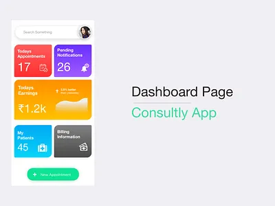 Dashboard page app design design flutter
