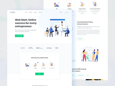 Agency Website Home Page 2d 3d isometric illustration corporate landing page design flat illustration landing page minimal mvp blockchain android new trend ios app dashboard real estate agency service saas b2b b2c crypto trending typography icon kit user experience ux user interface ui ux vector vector graphic freebie web web design template website homepage layout