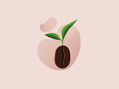Coffee bean bean coffee coffee bean illustration illustrator photoshop sprig
