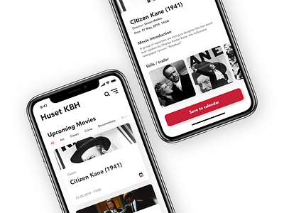 Event App - Huset KBH app button concert denmark design event exploration graphic design huset huset kbh iphone local movie music screens service tickets ui ux volunteer