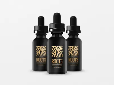 Local Roots Logo CBD Oil packaging branding calm cannabis cbd cbd logo cbd oil gold health hemp icon luxurious luxury new england oil logo panter vision relax roots logo seed ui wellness