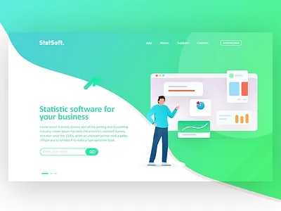 Statsoft Landing page | DailyUI#2 app ui design branding design flat illustration landing design landing page landing page design landingpage minimal landing page minimalist software landing page ui ui ux design uidesign ux vector vectorart web website concept