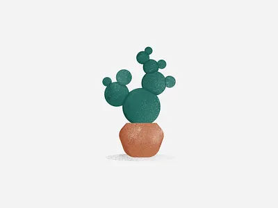 Bunny-Ear Cactus cacti cactus desert grunge illustration plant plant illustration planting pot succulent