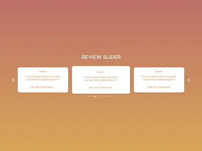 Daily UI - #18 - Review slider 2d art clean creative daily design flat lorem ipsum orange review slider ui website part