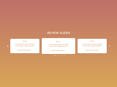 Daily UI - #18 - Review slider 2d art clean creative daily design flat lorem ipsum orange review slider ui website part