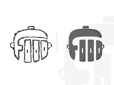 Food Logo Sketch & Design black cup food logo pen pencil pot sketch
