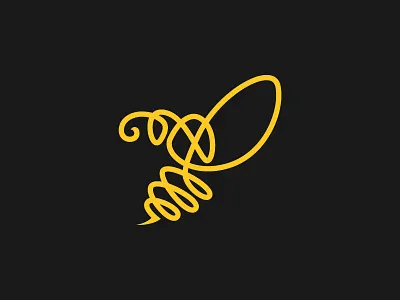 Bee Logo animal animal logo bee bee logo black brand flat insect logo logo design logodesign mark minimalist one line simple single line stroke symbol yellow