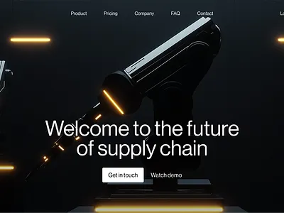 Suppli Design Exploration dark future futuristic hero hero design minimal minimalistic modern robot robotics sleek supply chain tech technology trendy