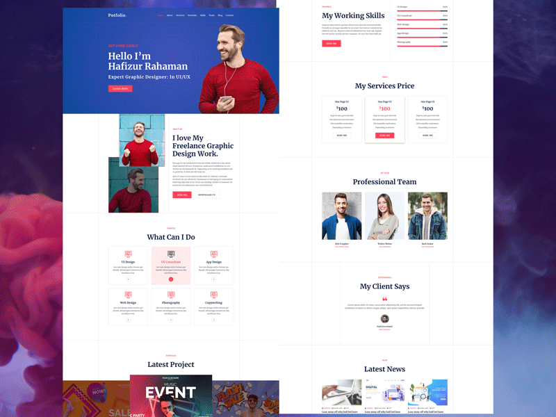 Personal Portfolio business portfolio cv design flat grid item portfolio online portfolio personal personal portfolio portfolio portfolio gallery portfolio psd portfolio resume portfolio template portfolio website resume service portfolio typography web works