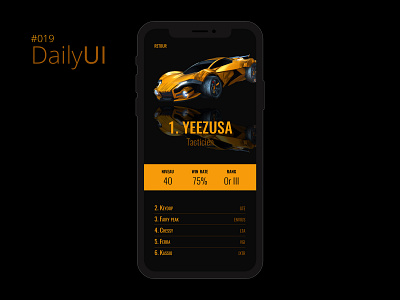 #019 Daily UI Challenge - Leaderboard 019 app design daily 100 challenge daily ui daily ui 019 daily ui challenge design leaderboards mobile app design paris ui design