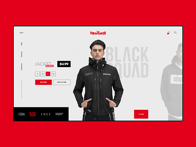 New Yorker Home Page Concept black squad daily fashion brand fashion design homepage new yorker store
