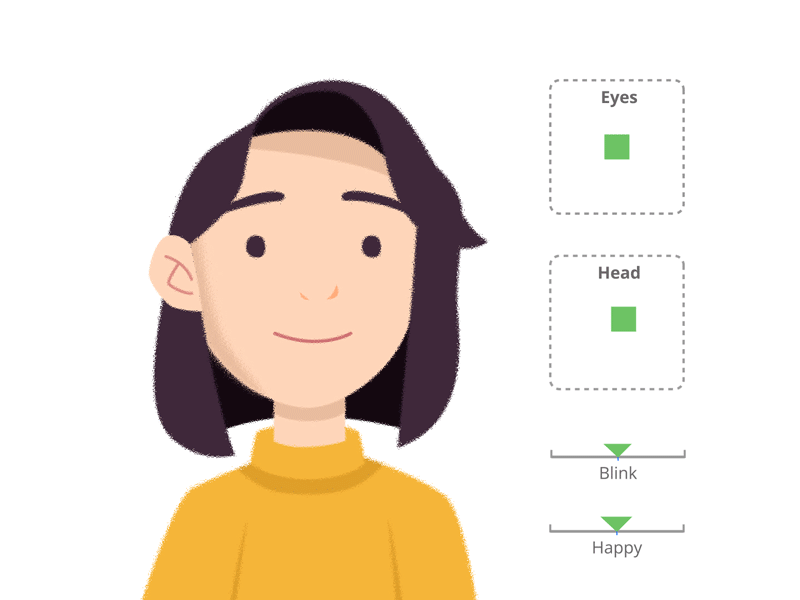 Head Rig aftereffects animation character design design flat head illustration joysticksnsliders portrait rigging vector