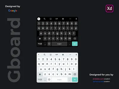Google GBoard UI Kit adobexd app clean daily ui design gboard google interface lets design together minimal ui ui ux ux vivekm