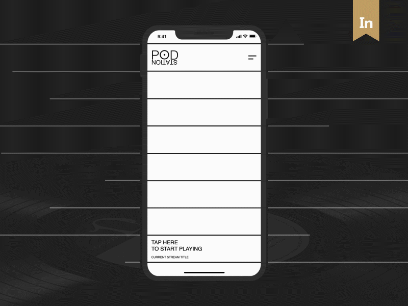 PodStation app clean minimalism mobile music music app ui ux