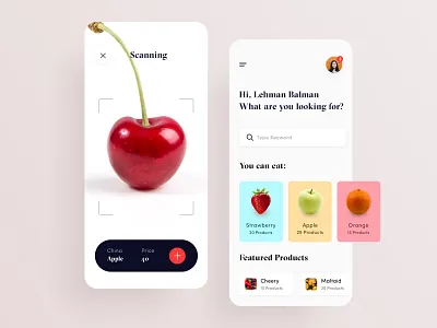 AR Fruits Application Design app augmentedreality ar application design ar fruits application design artificial intelligence food application design luxury ar application design minimal mobile design ui modern recognition