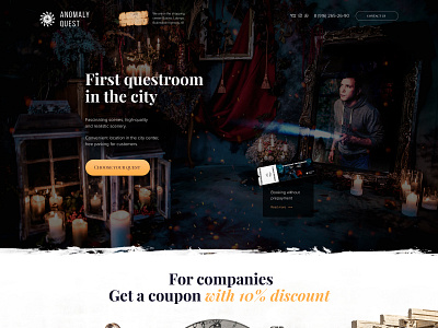 Landing for Quest Room Company dark design horror landing landing page landingpage lp quest site sites ui ux web