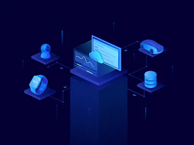 Iot 2.5d illustrator iot isometric
