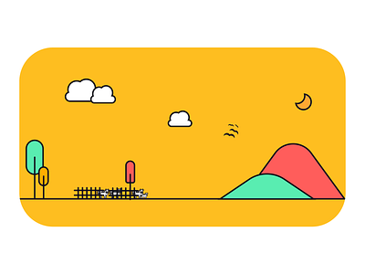 Flat Scenery cartoon design flat illustration flatdesign illustration minimal vector