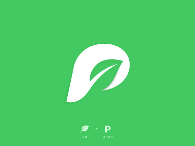 Leaf branding brandmark designer eco green icon leaf letter p lettermark logo logo design logo designer mark minimal monogram negative space p symbol vick vick ben