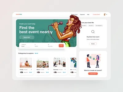 Event Web UI 2019 cartoon catagorycart clean color dashboard dashboard design dashboard ui event eventmanager illustration managment minimalist search web webapplication website