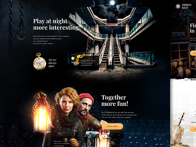 Amazing QuestRoom black branding dark design interface landing search secret site typography ui web