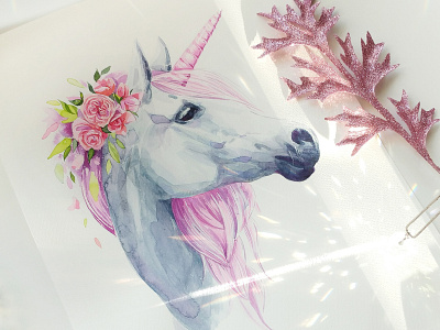 Watercolor unicorn animal art baby animals baby shower illustration nursery wallpaper watercolor watercolor animal watercolor unicorn