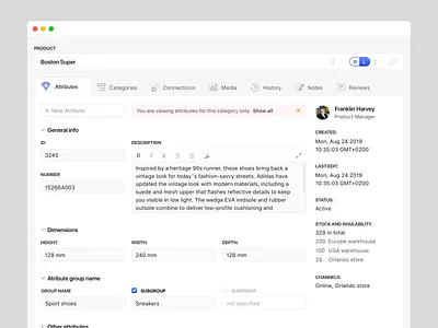 Attributes Popup Window app clean cms dashboad icon set interface minimal ui ux