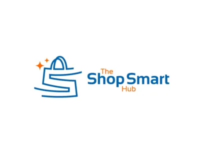 The Shop Smart Hub bag logo design shope shopping smart sparkle