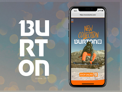 BURTON - IOS HOMEPAGE alpes branding burton design fanart french front end design mobile design mobile ui mountains site design snowboard uidesign web webdesign website design