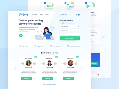 Studyday clean design education landing landing page study teaching web design