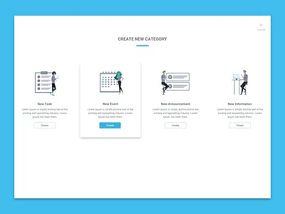 Create new category design flat illustration landing page layout ui ux vietnam website