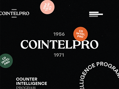COINTELPRO badge branding design identity lettering logo logotype typography wordmark