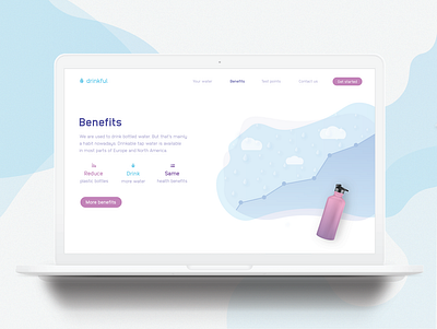 Landing page concept - Drinkful / Benefits app branding concept design landingpage ui uxdesign