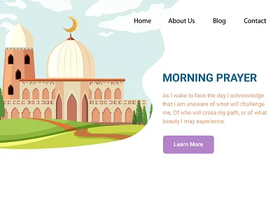 Morning Prayer Landing Page branding design free freebies illustration illustration agency illustration art illustration design illustrations islam mosque namaz pray prayer religious roja user experience user interface vector web