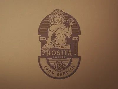 Rosita Coffee branding character design coffee emblem illustration logo design vector vintage
