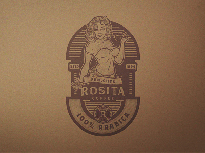 Rosita Coffee branding character design coffee emblem illustration logo design vector vintage