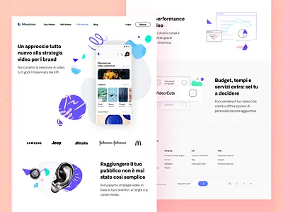 Mosaicoon Full Service app branding landingpage pattern shapes ui