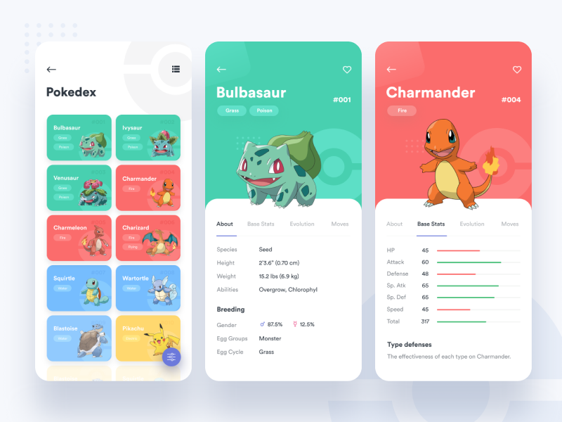 Using Pokedex Pokedex App by Saepul Nahwan on Dribbble