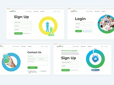 Sign Up Forms for LeggUP career careers clean coach coaching contact design form graphic design illustration learning login minimal platform sign in sign up sketch ui ui design website