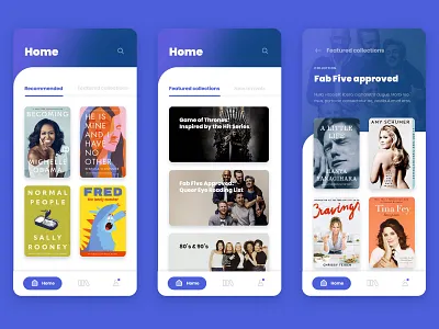 Overdrive Libby — Home Screens & Collections app application audiobook audiobooks book app branding design ebook ebooks library reading reading app ui ui design uidesign ux uxui