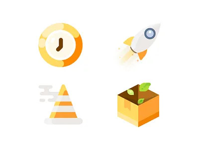 20190527 Icon 404 clock empty flat icon illustration rocket time ui update