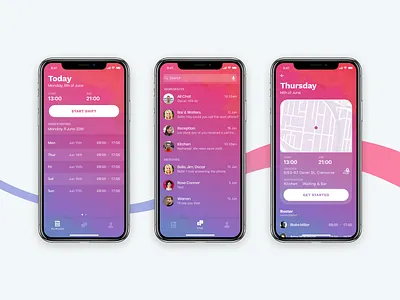 Workplace Rostering app design ios ios app iphonex location rostering ui ux