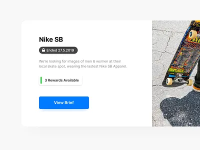 Expired Brief brief card design desktop expired minimal nike nike sb stackla ui web