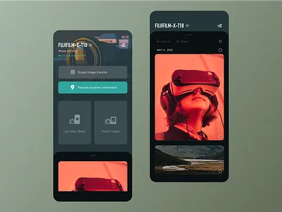 FUJIFILM Cam Remote app app card clean color design fujifilm mobile ui