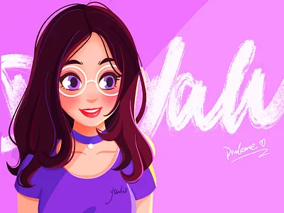 Exercise 6 animation brief strokes cartoon cartoon characters character expression character illustration colorful cute art hand painting pink hair purple hair 女孩 设计